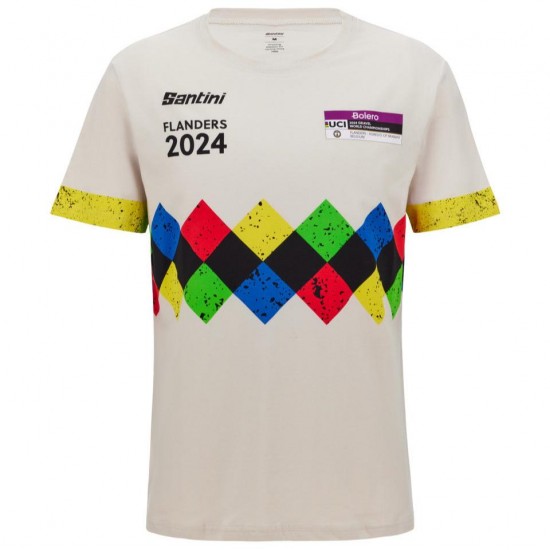 Bekleidung Herren Santini UCI Gravel Weltmeisterschaft T-Shirt Flandern 2024