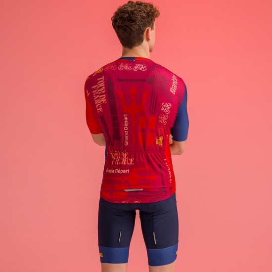 Bekleidung Herren Santini Tour de France 2024 trikot-Bologna Bekleidung Herren Santini Tour de France 2024 trikot-Bologna