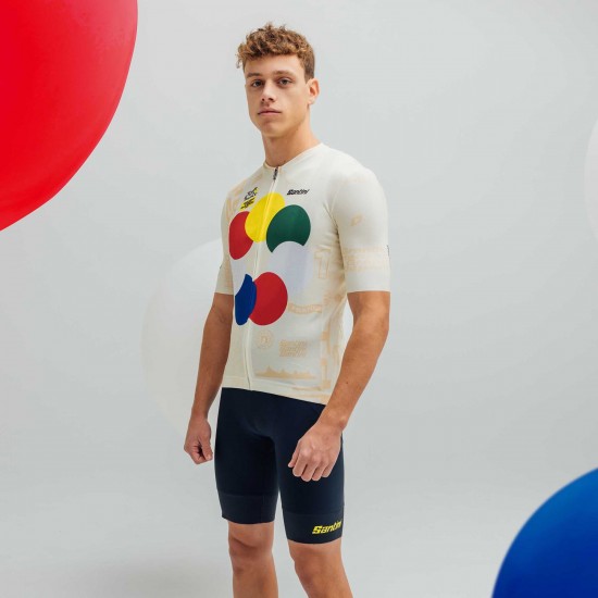 Bekleidung Herren Santini Tour de France 2024 trikot-Grand Départ Bekleidung Herren Santini Tour de France 2024 trikot-Grand Départ