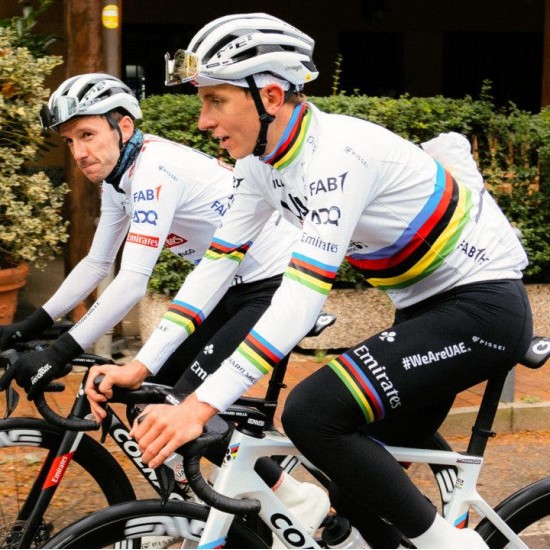 Bekleidung Herren Team UAE 2024 Pissei langarmtrikot-Weltmeister