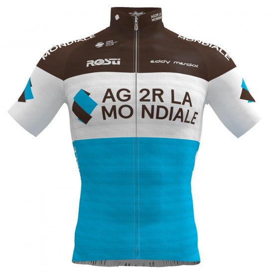 AG2R La Mondiale 2019 Radtrikot kurzarm(langer Reißverschluss)