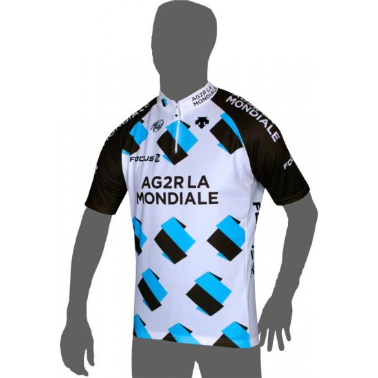 AG2R LA MONDIALE 2014 Kurzarmtrikot(kurzer Reißverschluss)