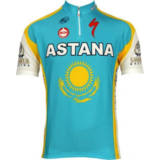 Astana 2010 Kurzarmtrikot mit kurzem Reißverschluss