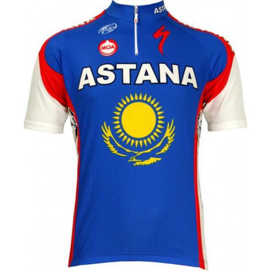 Astana Slowenischer Meister 2010-Kurzarmtrikot mit kurzem Reißverschluss