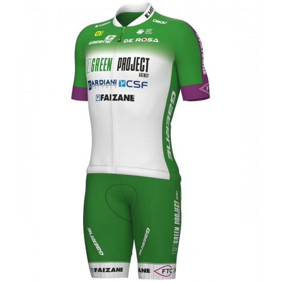 Green Project-Bardiani Csf-Faizane' 2023 Set(Radtrikot langer RV+Trägerhose)-ALE