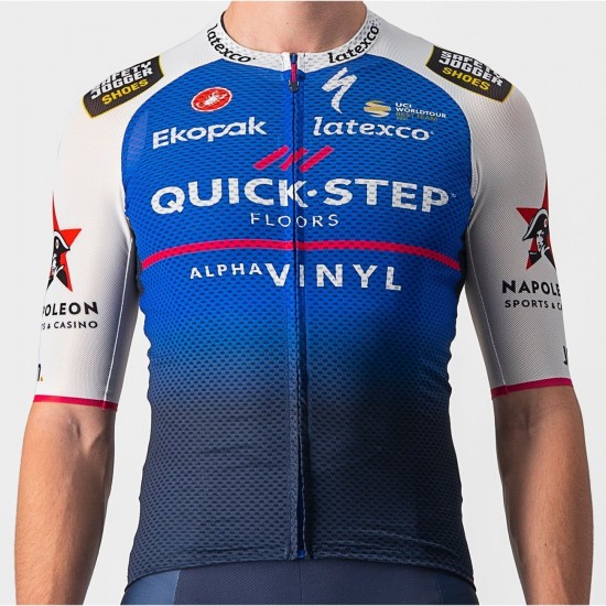 Quick Step-Alpha Vinyl 2022 CLIMBER'S 3.1 Radtrikot kurzarm(langer RV)