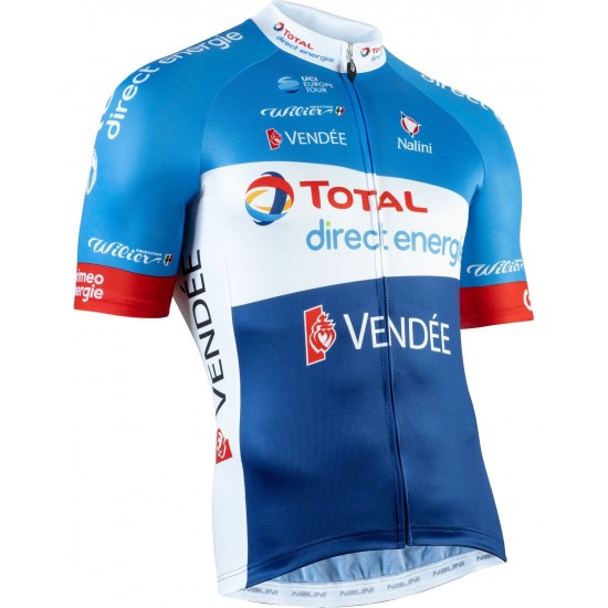 Team Total Direct Energy 2019 Radtrikot kurzarm(langer Reißverschluss)